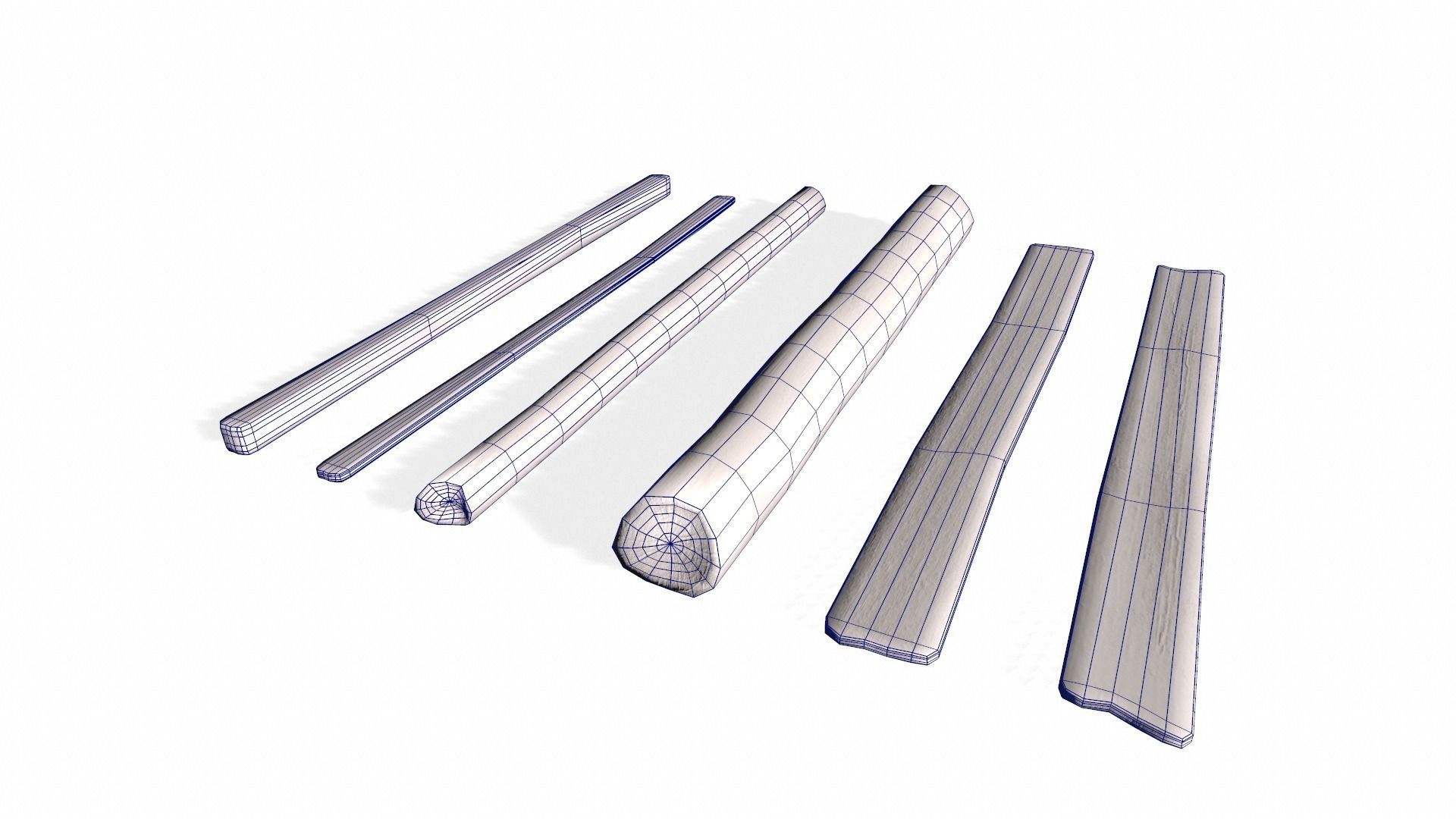 Lumber Kit - Rough-Hewn Texture Low-poly 3D model_5