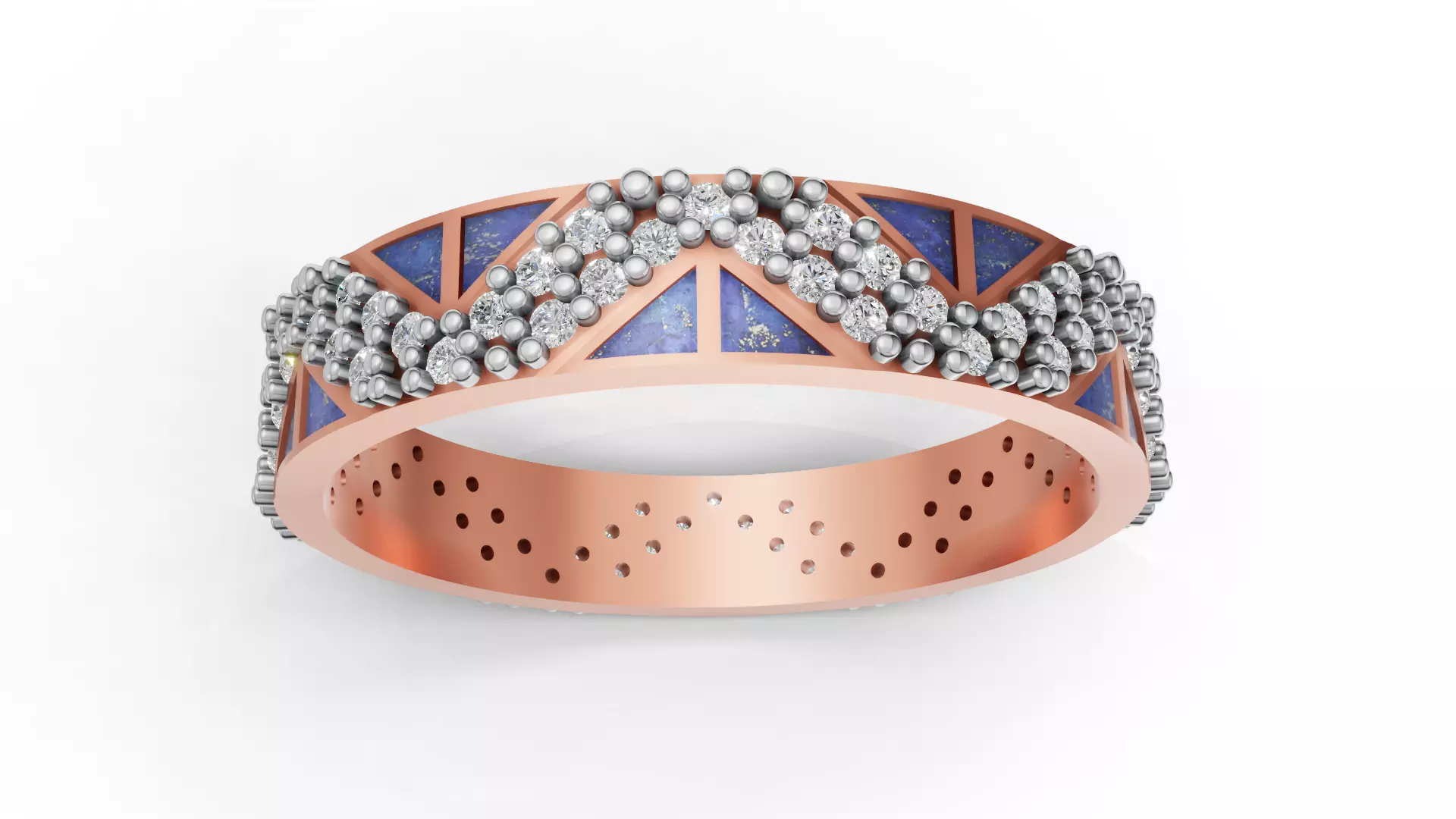 Geometric Diamond Enamel Ring 3D print model