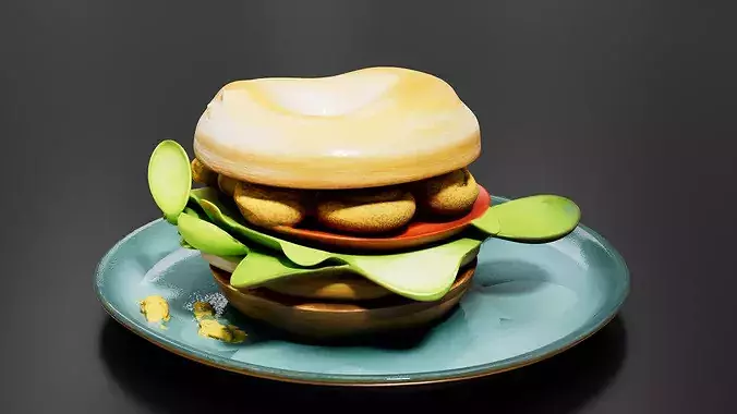 bagel Sandwich 02 3D print model 3