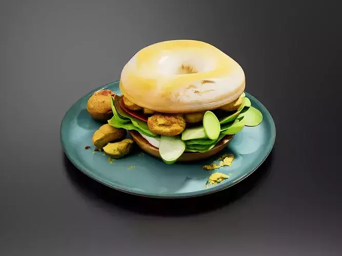 bagel Sandwich 02 3D print model