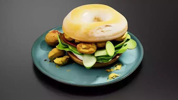 bagel Sandwich 02 3D print model 2