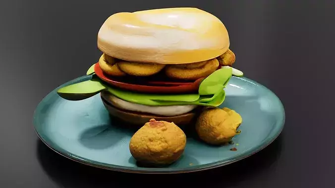 bagel Sandwich 02 3D print model 4