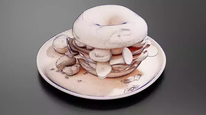 bagel Sandwich 02 3D print model 7