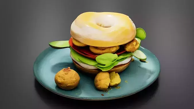 bagel Sandwich 02 3D print model 5