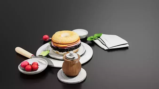 bagel Sandwich 05 3D print model 2