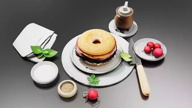 bagel Sandwich 05 3D print model 5