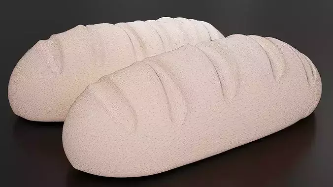 Baguette french bread 01 3D print model 7