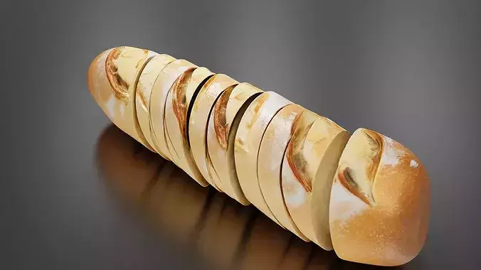 Baguette french bread 04 - 02 3D print model 5