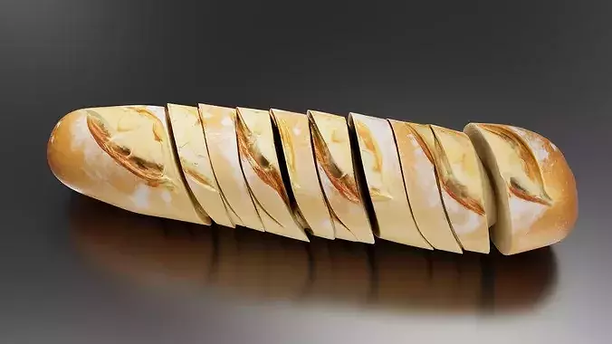 Baguette french bread 04 - 02 3D print model 4