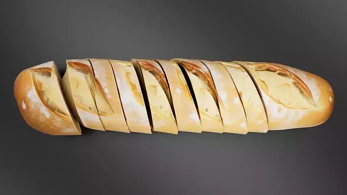 Baguette french bread 04 - 02 3D print model 6