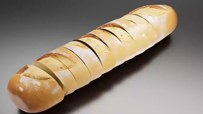 Baguette french bread 04 - 02 3D print model 2