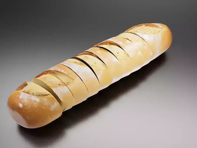 Baguette french bread 04 - 02 3D print model