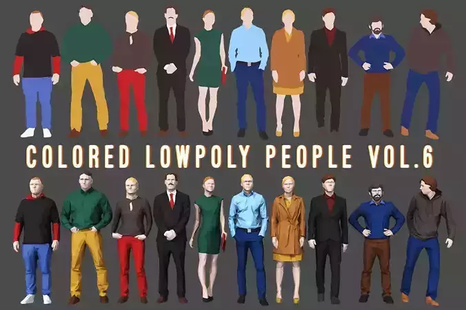 Colored Lowpoly People