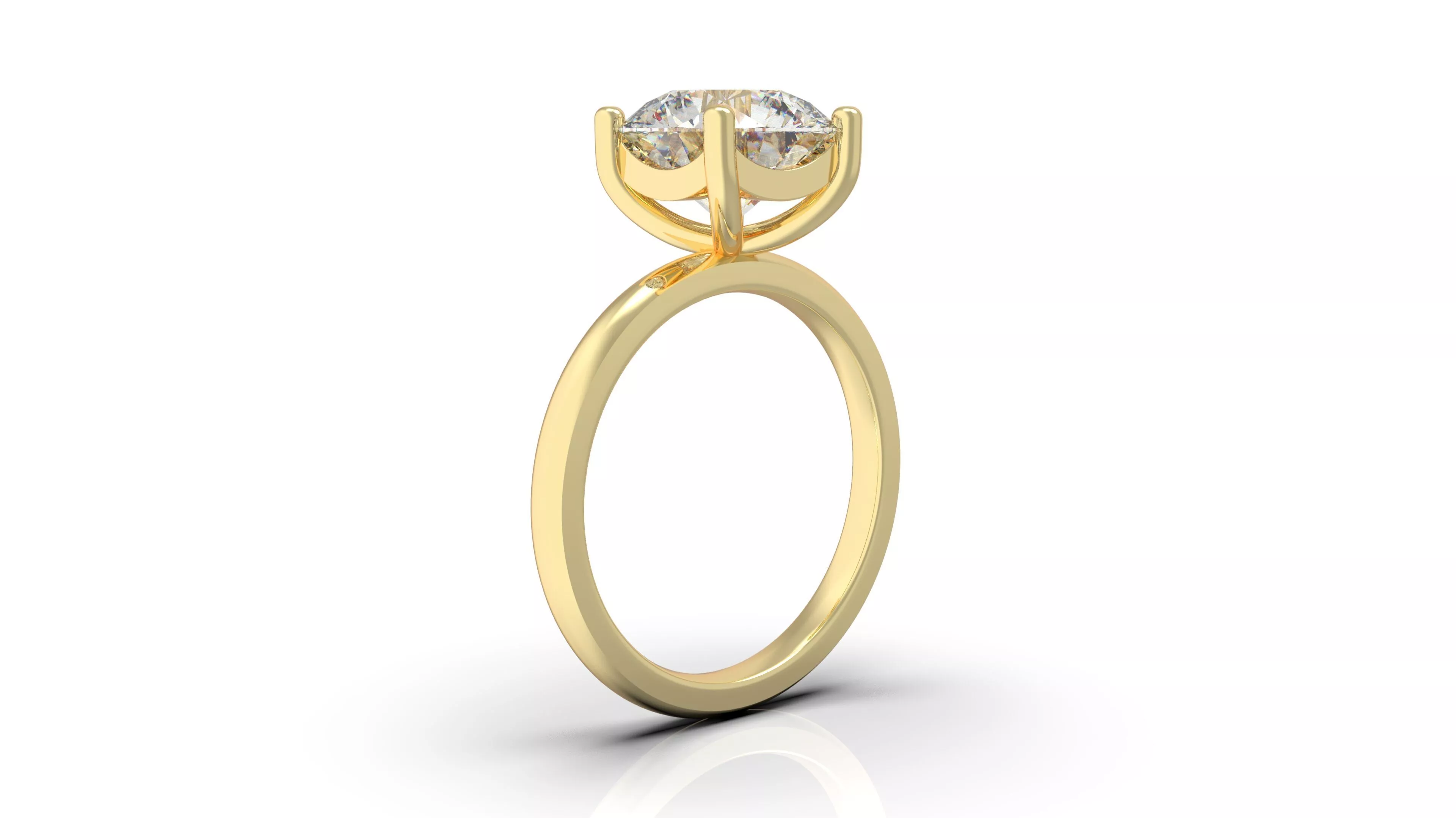 Diamond Engagement Ring Having U shaped Rails 3D print model