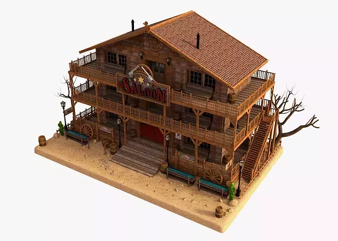 Western Saloon v2 3D model 3