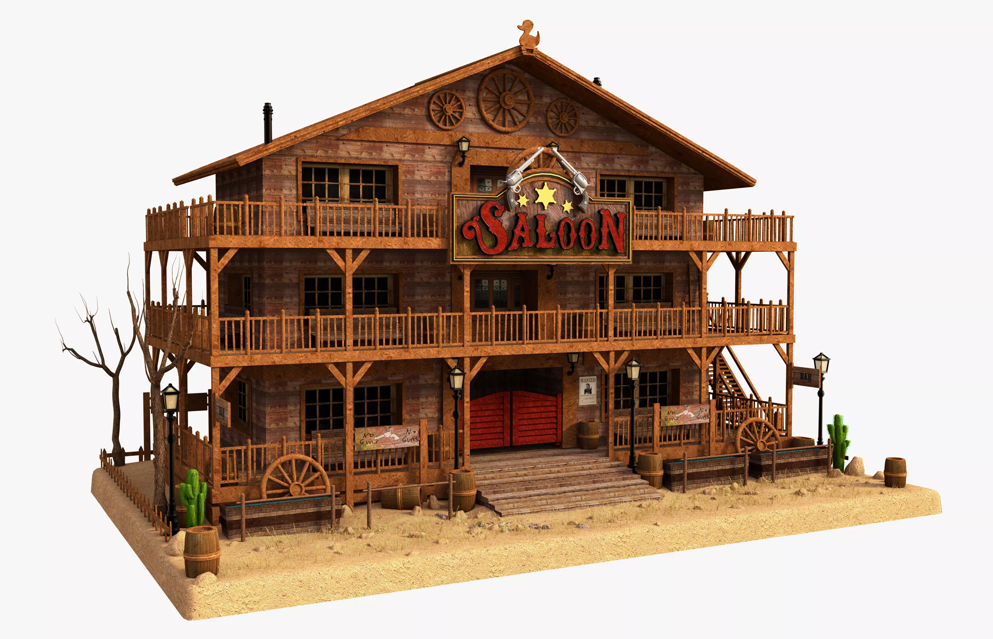 Western Saloon v2 3D model