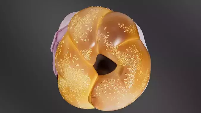 blue berrys pread bagel 3D print model 6