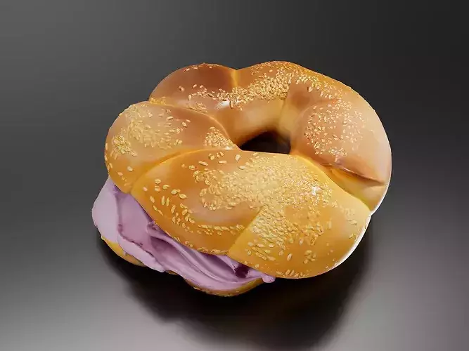 blue berrys pread bagel 3D print model