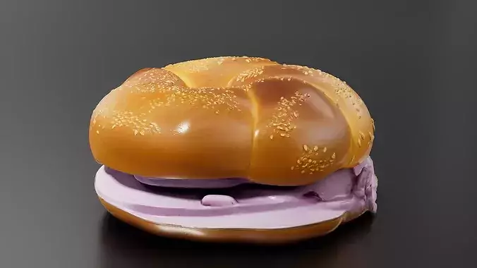 blue berrys pread bagel 3D print model 4