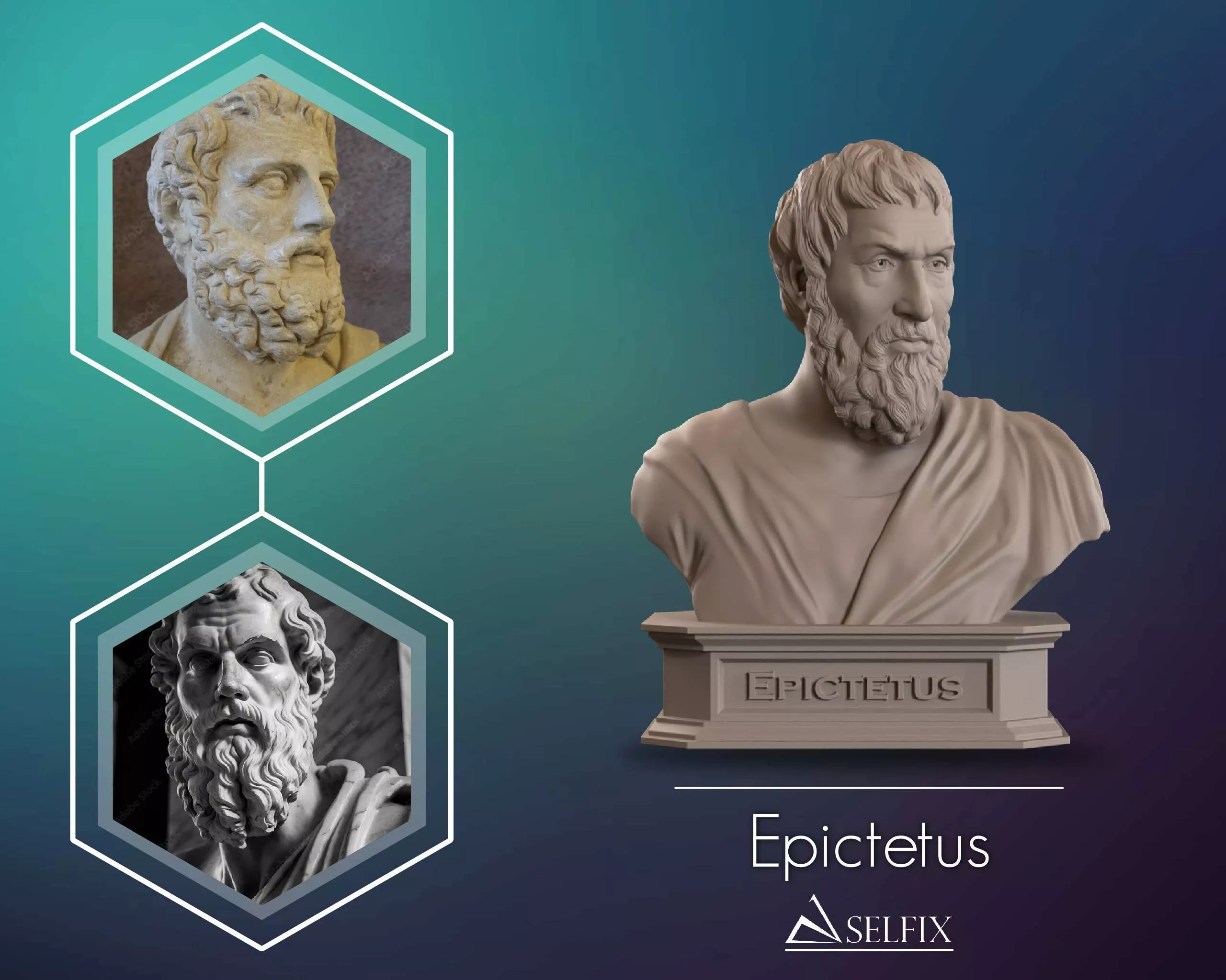 Epictetus Bust Sculpture 3D print model