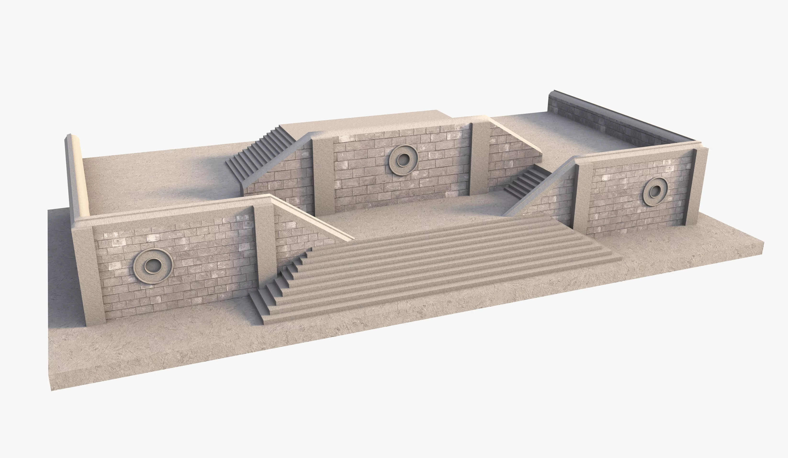 Classic White Stairs Free 3D model