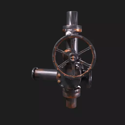 Industrial Pipe Valve Assembly 3D model