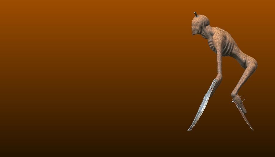 The Stalker humanoid creature with long arms and legs Low-poly 3D model_12