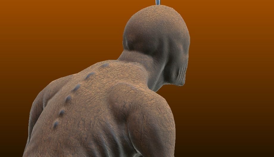 The Stalker humanoid creature with long arms and legs Low-poly 3D model_4