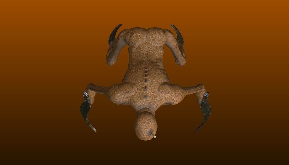 The Stalker humanoid creature with long arms and legs Low-poly 3D model_13