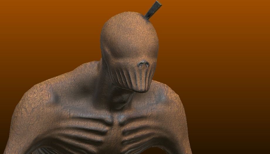 The Stalker humanoid creature with long arms and legs Low-poly 3D model_2