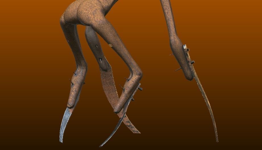 The Stalker humanoid creature with long arms and legs Low-poly 3D model_18
