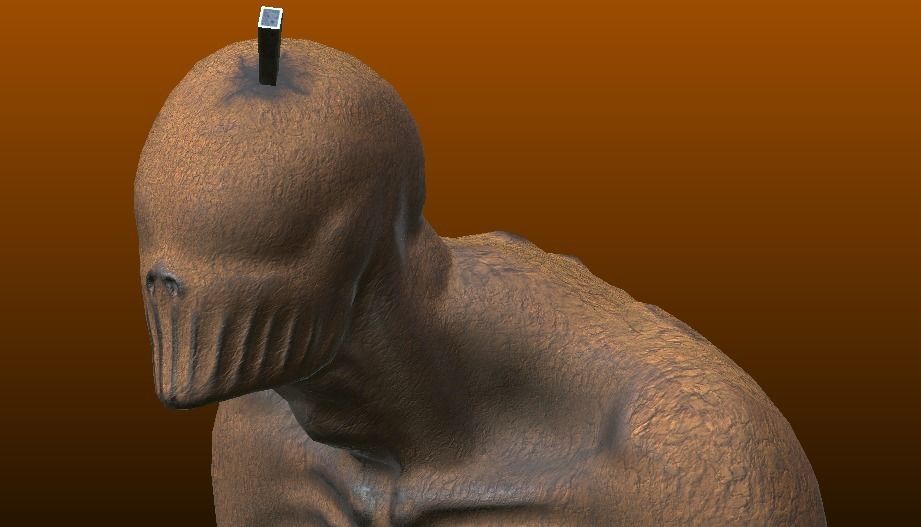 The Stalker humanoid creature with long arms and legs Low-poly 3D model_1