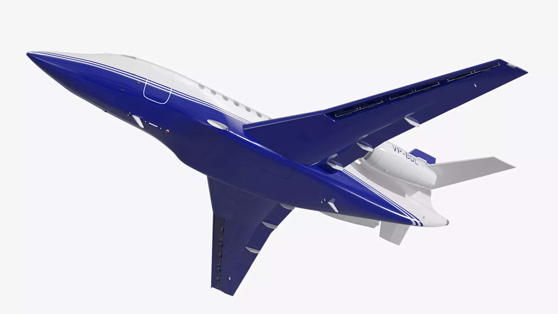 Falcon Business Jet Dassault 2000 Simplified Rigged Cinema 4D 3D model
