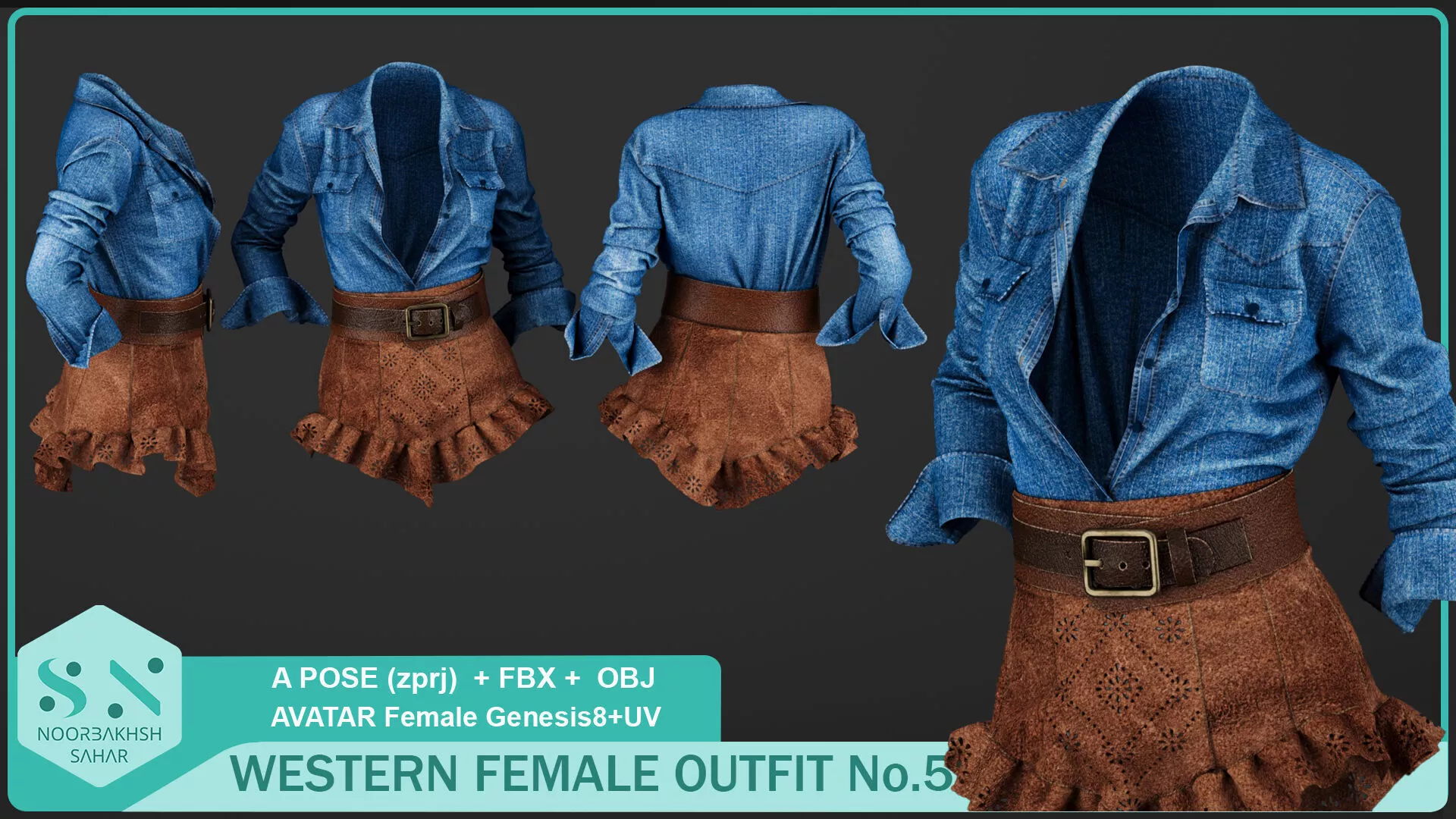 WESTERN FEMALE OUTFIT No 5 3D model
