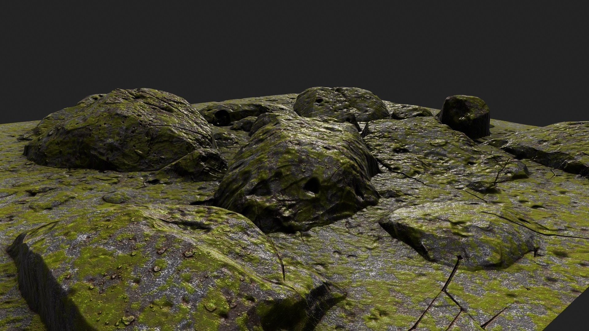 Rocks mossy 3D model_12