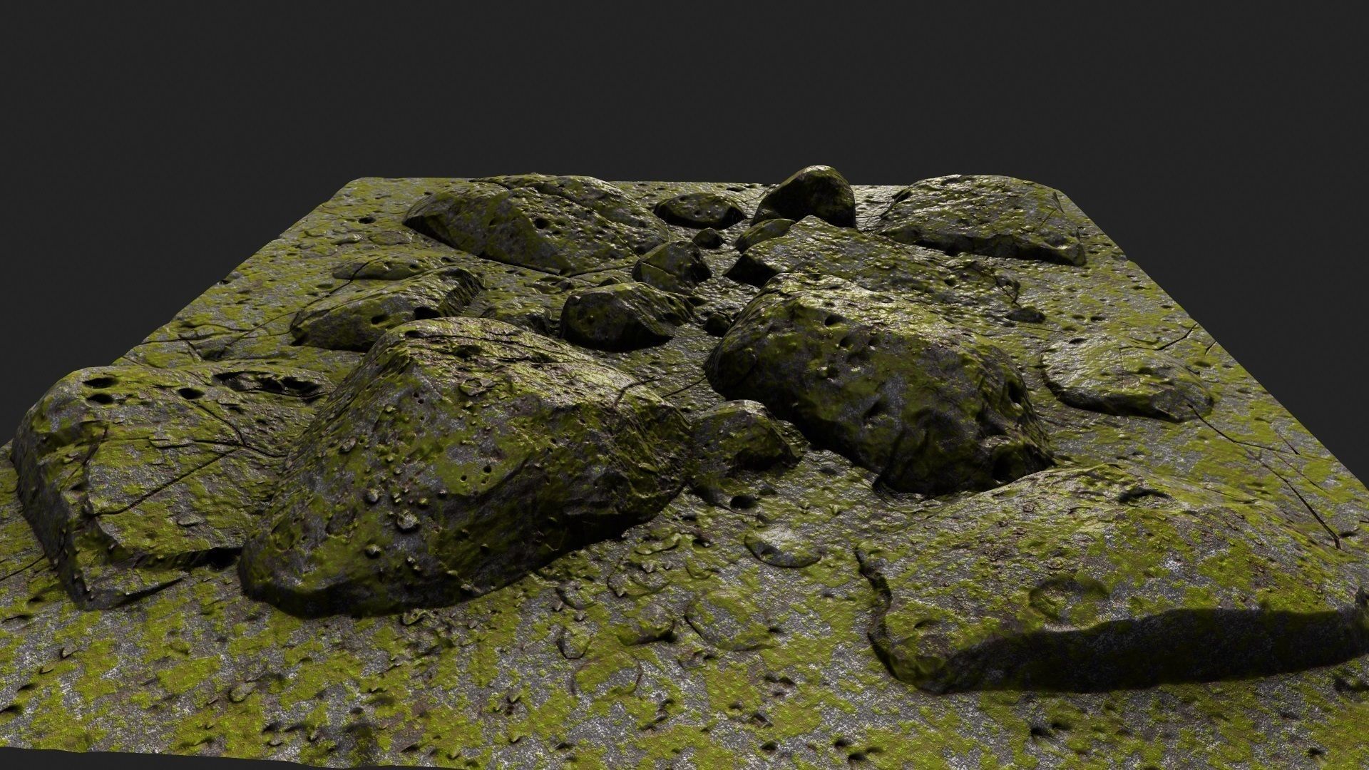 Rocks mossy 3D model_11