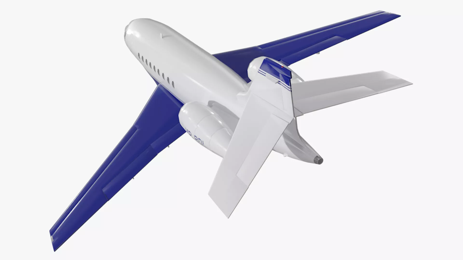 Dassault Falcon 2000 Blue Rigged for Maya 3D model