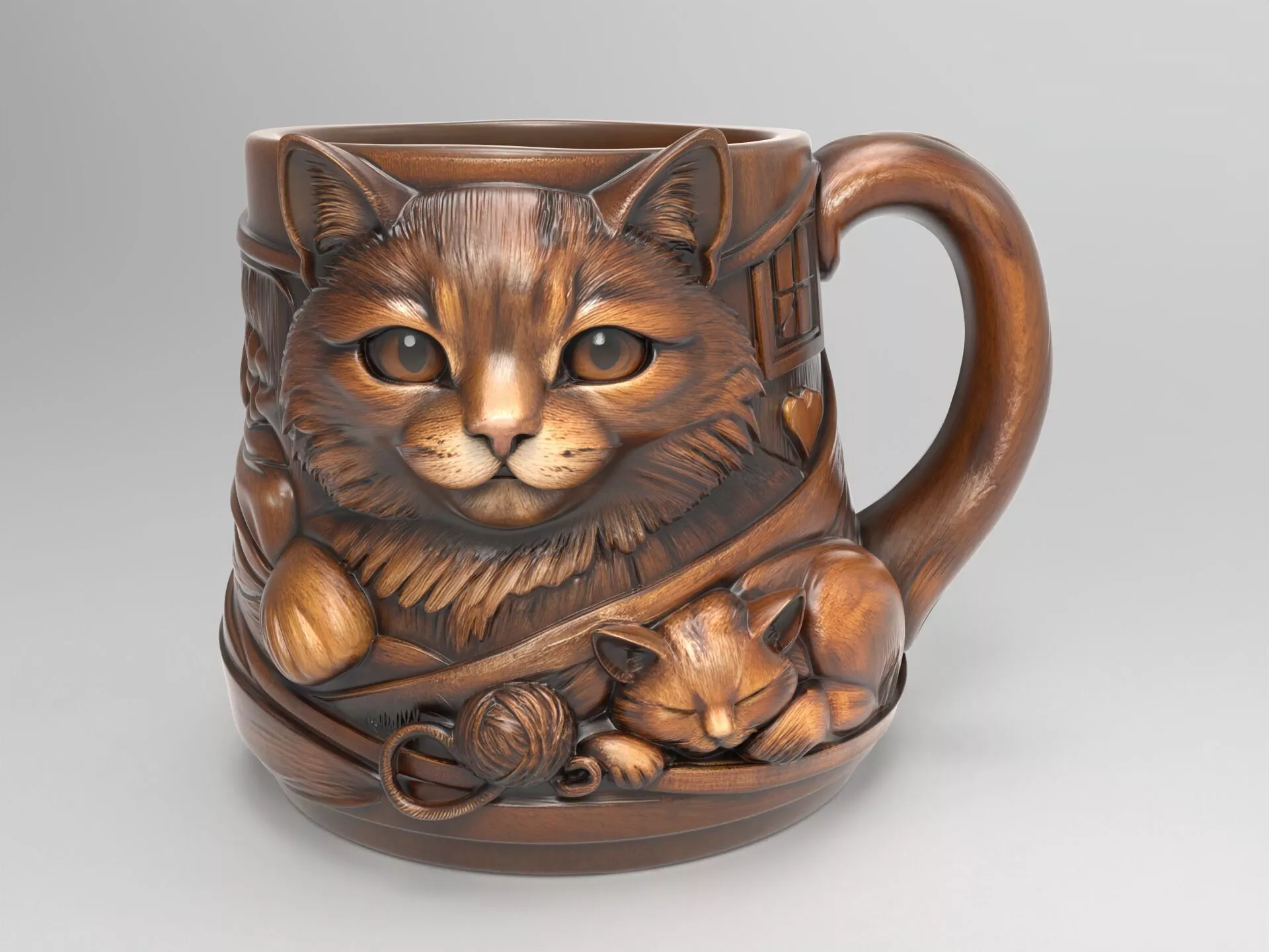 Kitten Sculpted Mug 3D print model