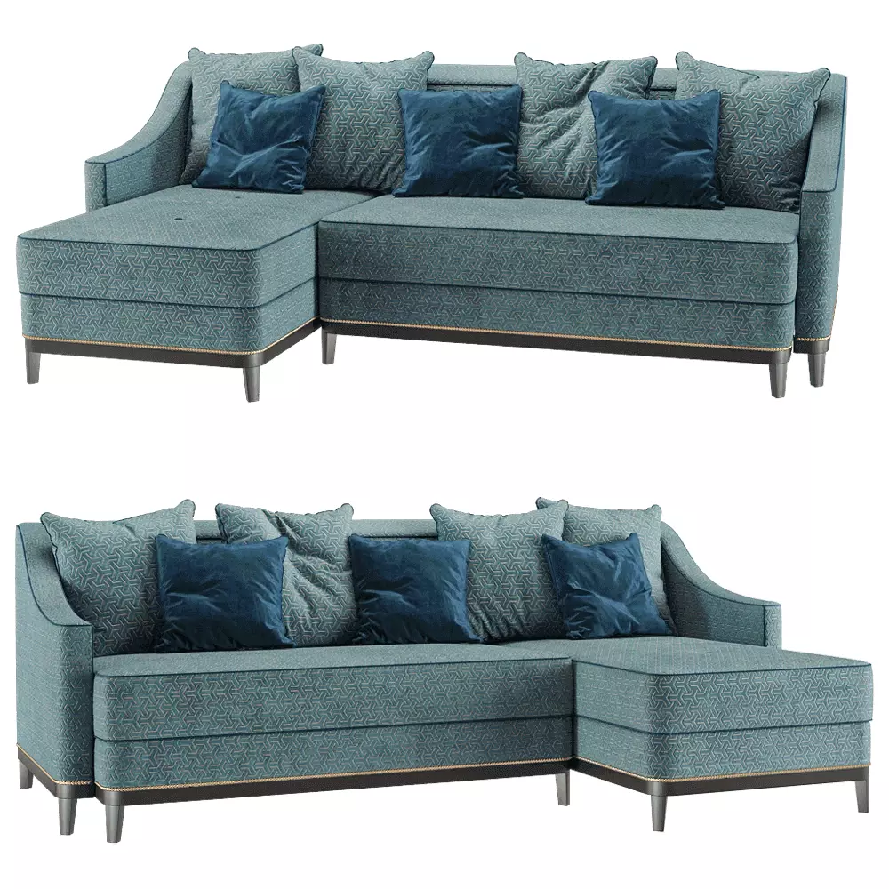 Corner sofa bed Luna Low-poly 3D model
