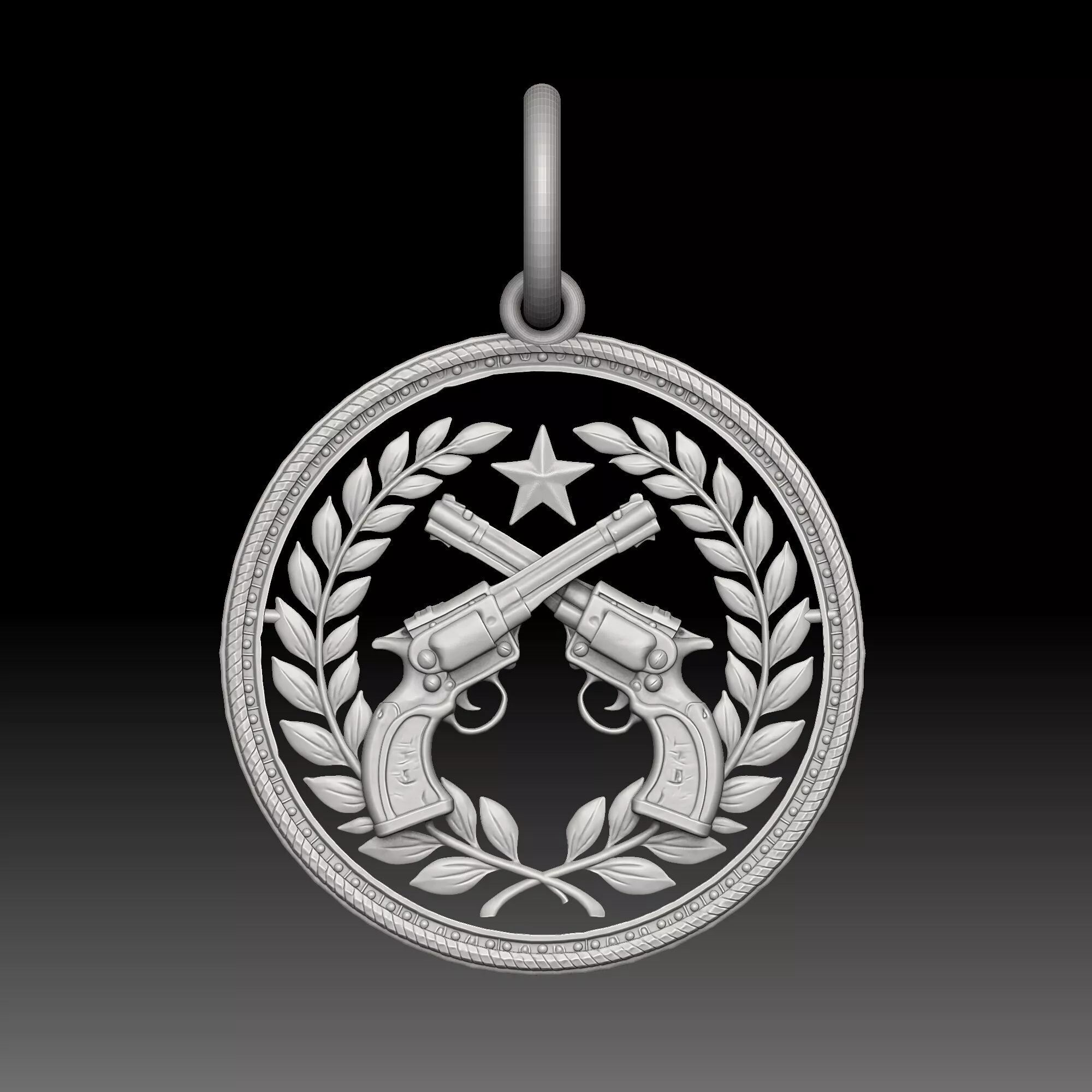 Guns Laurel Symbols - one inch pendant 3D print model