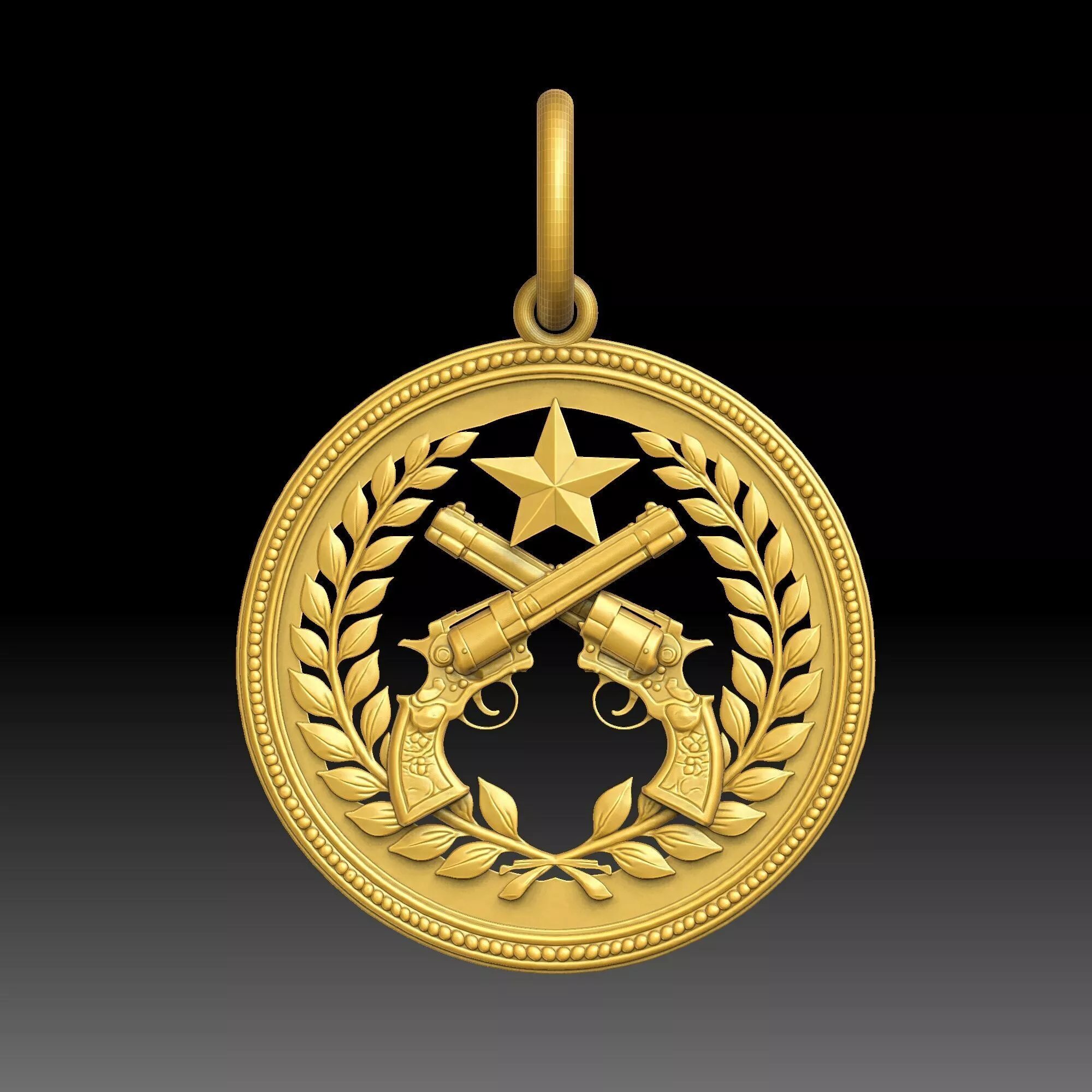 Guns Laurel Symbols - one inch pendant Free 3D print model