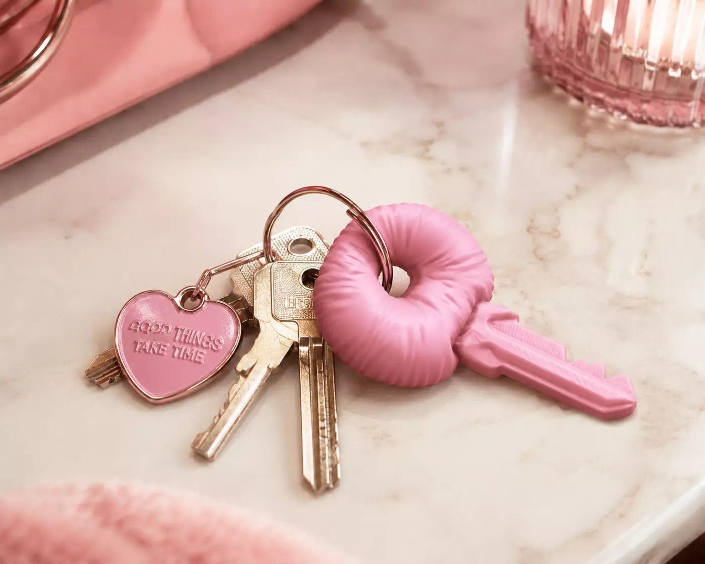 Cute Puffy Key Keychain STL Trendy Bag Accessory 3D print model