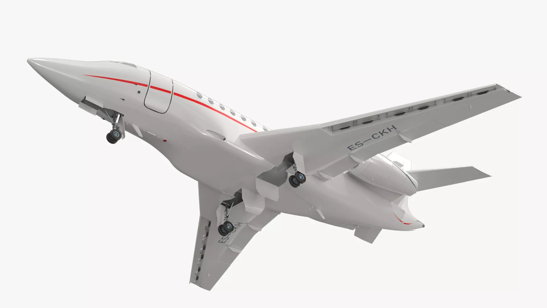 Plane Dassault Falcon 2000 White Rigged for Maya 3D model