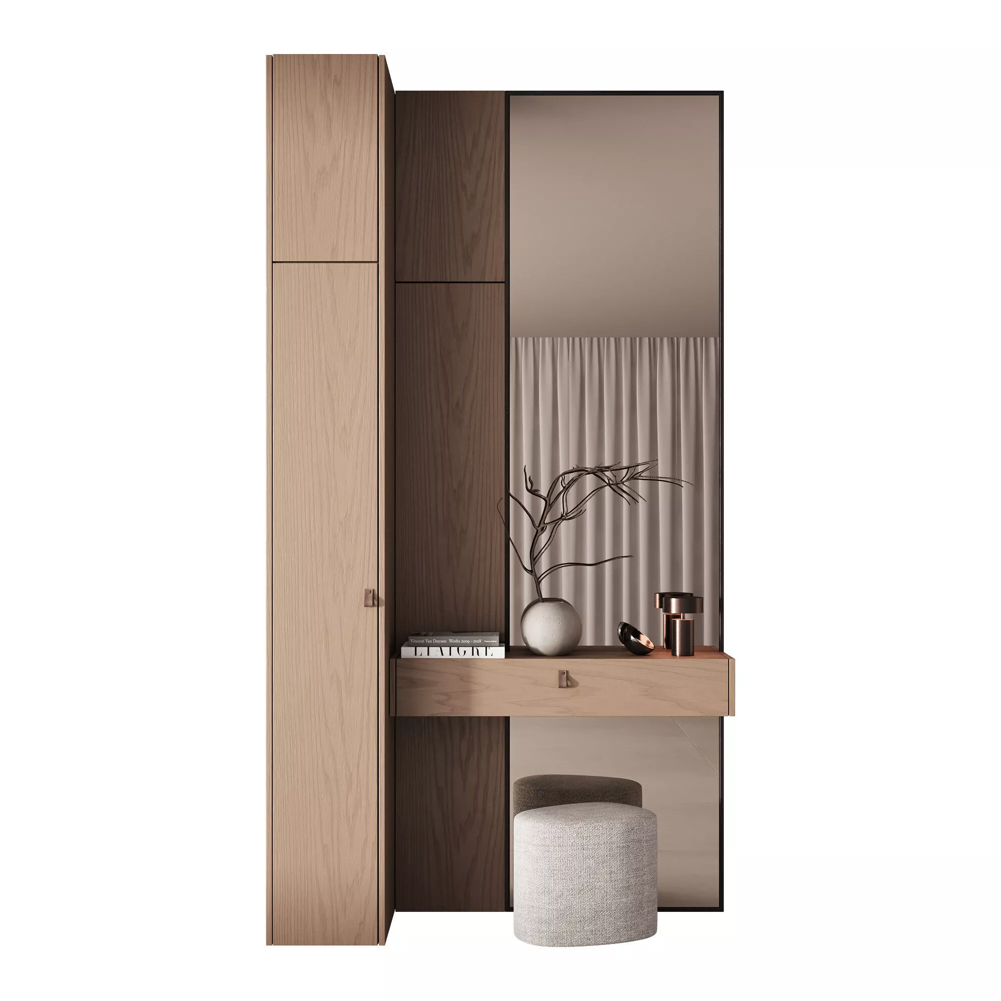 595 hallway zone 31 built in wardrobe japandi 3D model
