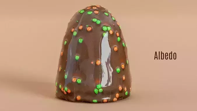 Chocolate Covered Marshmallow Treat On A Wafer Base 3D Scan Low-poly 3D model 5