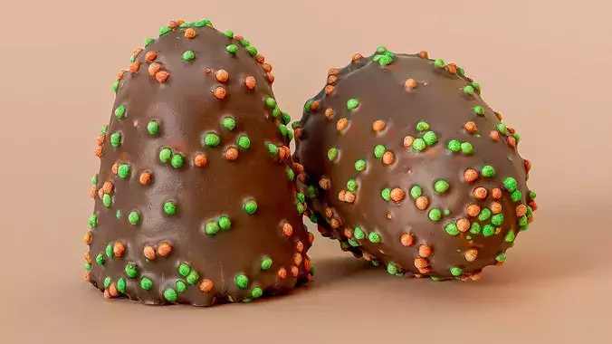 Chocolate Covered Marshmallow Treat On A Wafer Base 3D Scan Low-poly 3D model 2