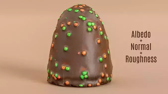 Chocolate Covered Marshmallow Treat On A Wafer Base 3D Scan Low-poly 3D model 7