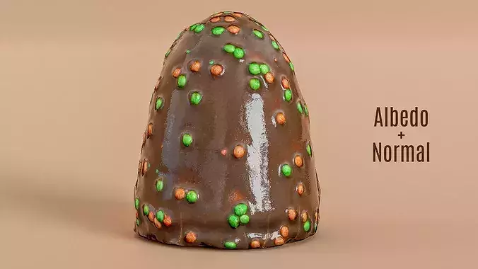 Chocolate Covered Marshmallow Treat On A Wafer Base 3D Scan Low-poly 3D model 6