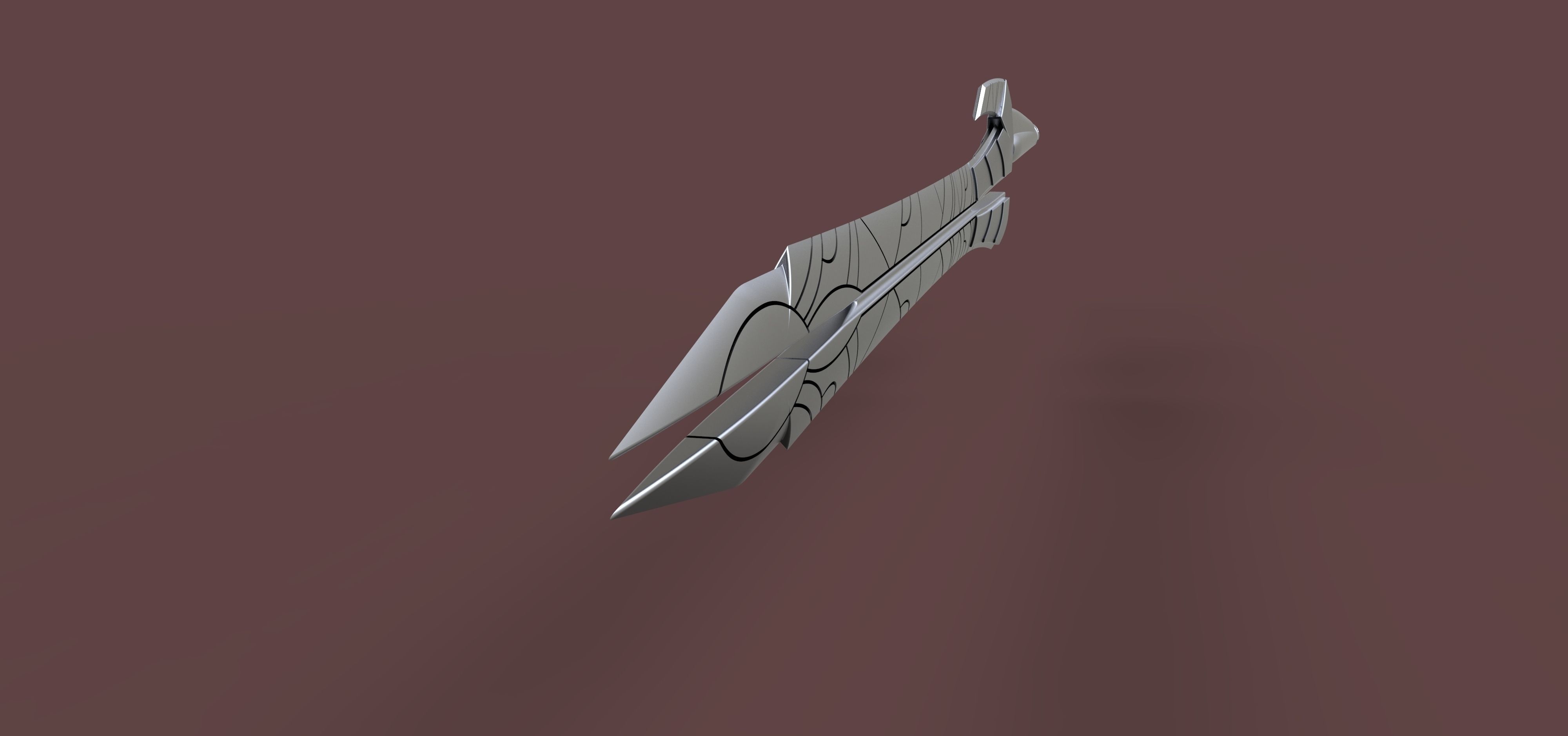 Sword of Gamora from Guardians of the Galaxy 3D model_4