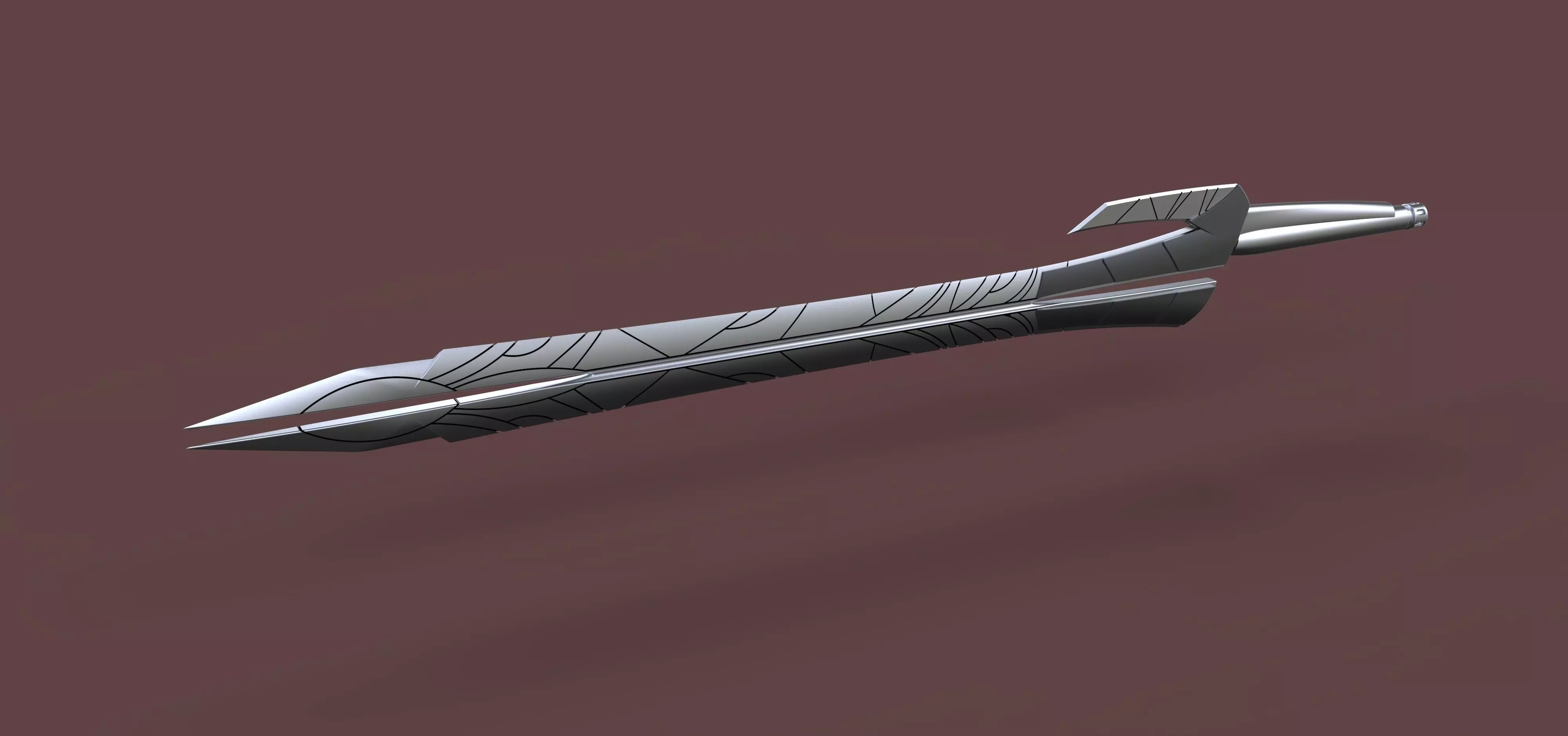 Sword of Gamora from Guardians of the Galaxy 3D model_0